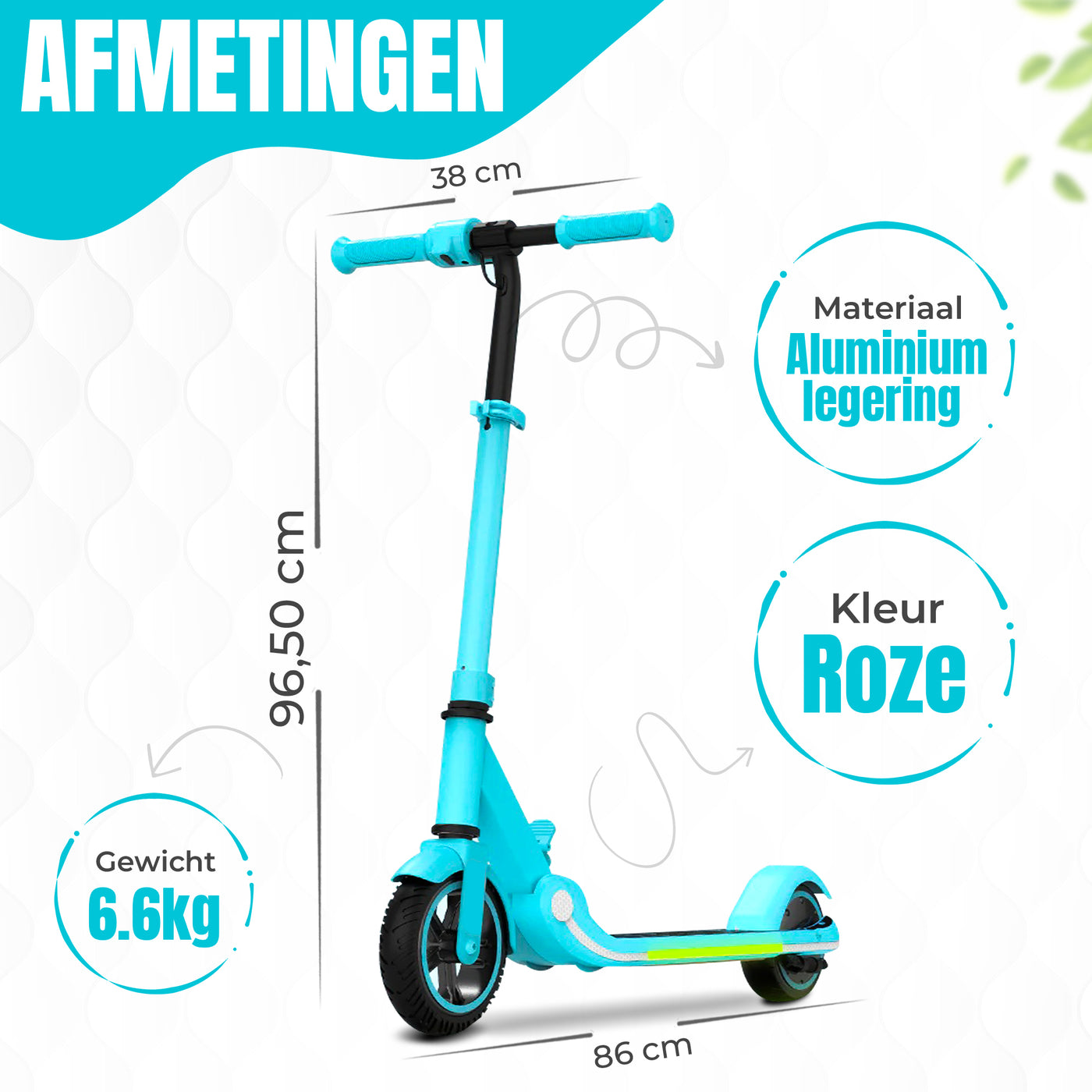 Elektrische Step - Blue kids  – 16 km/u